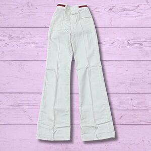 Vtg 1970s Maverick Juniors White Bell Bottom Pants NWT USA Made Size 9 Blue Bell